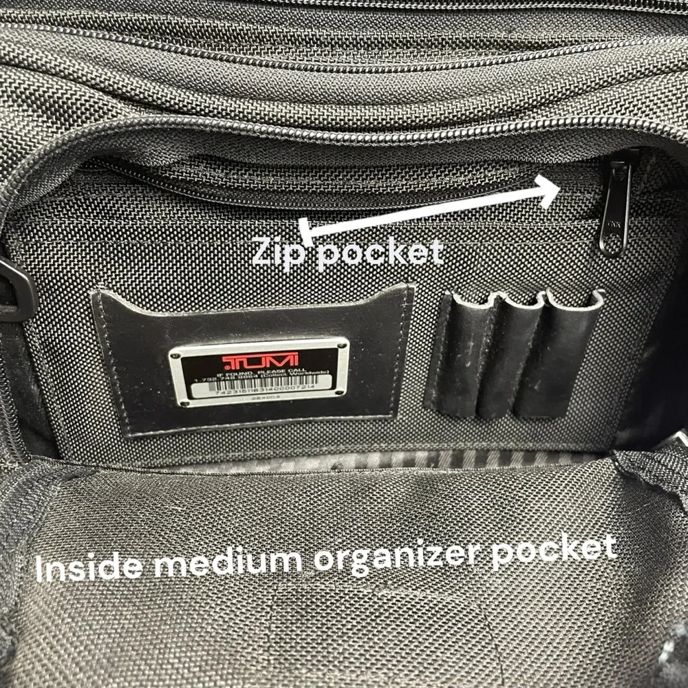 TUMI Alpha Brief Pack Backpack Laptop Tablet Black Nylon Bag 26186D4